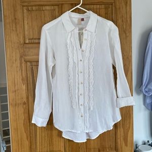 NWT Pilcro Buttondown Linen Blouse size XS